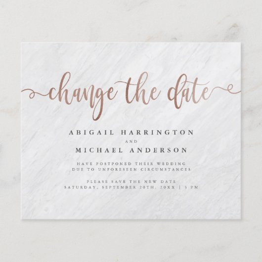 予算大理石およびバラ金ゴールドスクリプト日付の変更 (正面)