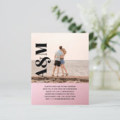 予算婚約パーティ招待状はっきりしたPHOTO TEX (スタンド正面)