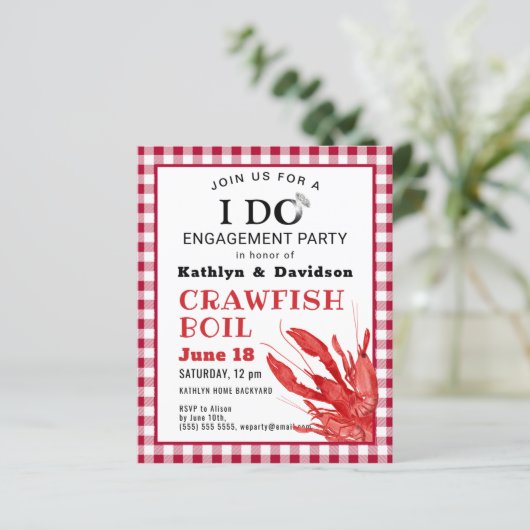 予算婚約フォトクロウフィッシュパーティの招待状 (スタンド正面)