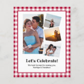 予算婚約フォトクロウフィッシュパーティの招待状 (裏面)