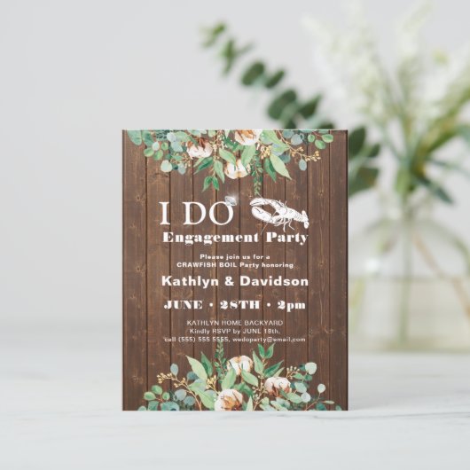 予算婚約フォトクロウフィッシュ沸騰パーティー招待状 (スタンド正面)