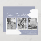 予算婚約写真SAVE the DATE DustyBlue (正面/裏面)