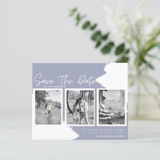 予算婚約写真SAVE the DATE DustyBlue (スタンド正面)