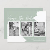 予算婚約写真SAVE the DATE Sage Green (正面/裏面)