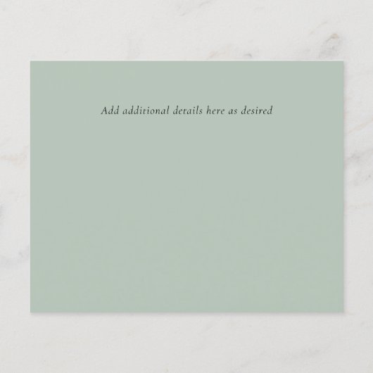 予算婚約写真SAVE the DATE Sage Green (裏面)