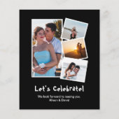 予算婚約4フォトシーフードパーティの招待状 (裏面)