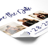 予算婚約 お二人の3枚フォトコラージュ Save The Date フォトプリント (角)