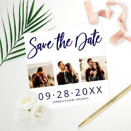 予算婚約 お二人の3枚フォトコラージュ Save The Date フォトプリント