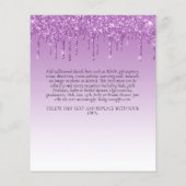 予算子供の誕生日招待状パープルユニコーン チラシ (裏面)