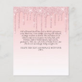 予算子供の誕生日招待状ピンクユニコーン チラシ (裏面)