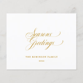 予算季節のごあいさつ金ゴールドスクリプトタイポグラフィ