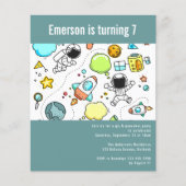 予算宇宙宇宙飛行士の誕生日パーティーの招待 (正面)