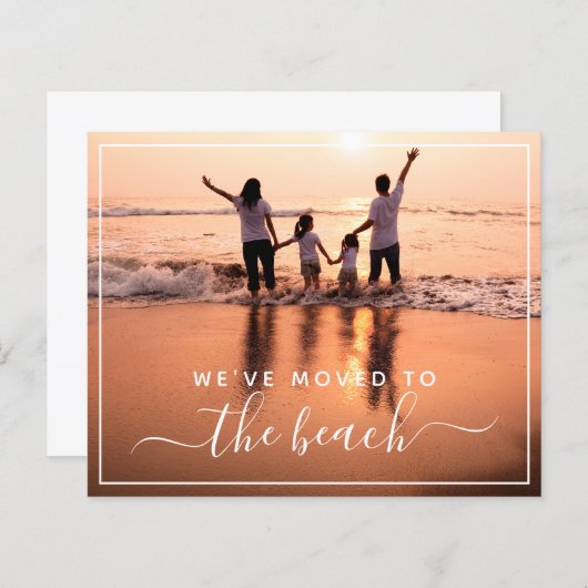 予算家族の写真の新しい住所のお知らせ (正面/裏面)