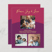 予算家族の写真コラージュモダンのホリデーカード (正面/裏面)