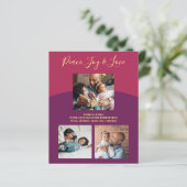 予算家族の写真コラージュモダンのホリデーカード (スタンド正面)