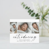 予算導入ベビー3写真サンキューカード (スタンド正面)