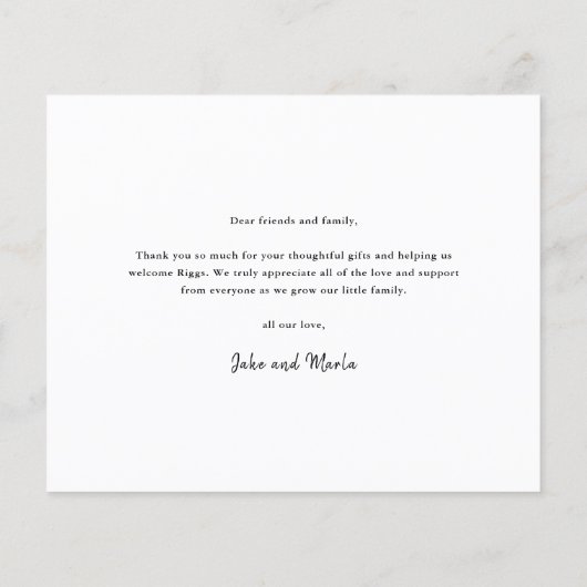 予算導入ベビー3写真サンキューカード (裏面)