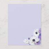 予算幾何学的パープルフローラ結婚式招待状 (裏面)