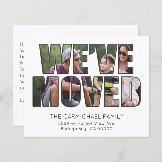 予算引っ越しましたと写真の移動告知 (正面/裏面)