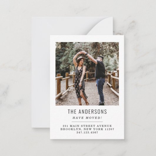 予算引っ越しましたの変更アドレス写真の移動 ノートカード (正面)