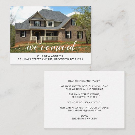 予算引っ越しましたの変更アドレス写真の移動 ノートカード (正面/裏面)