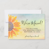 予算引っ越しましたひまわり移動発表 ノートカード (正面)