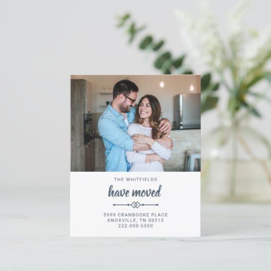 予算引っ越しましたアドレス写真ムービングカード (スタンド正面)