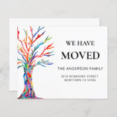 予算引っ越しましたカラフルの動きのお知らせ (正面/裏面)