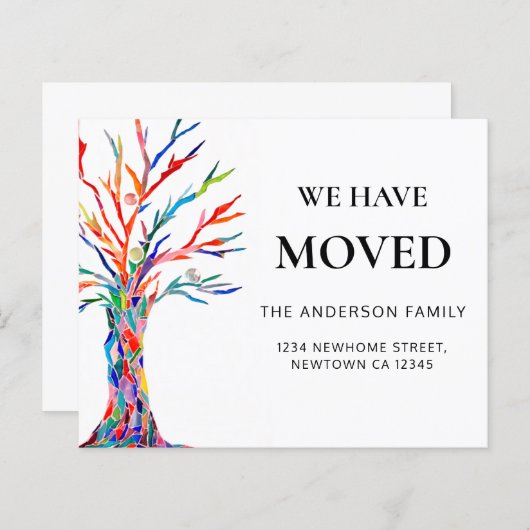 予算引っ越しましたカラフルの動きのお知らせ (正面/裏面)