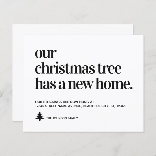 予算引っ越しましたクリスマスツリー新しいホームムービング (正面/裏面)