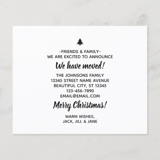 予算引っ越しましたクリスマスツリー新しいホームムービング (裏面)