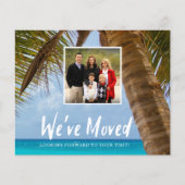 予算引っ越しましたコースタルパームツリーフォトカード (正面)