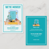 予算引っ越しましたターコイズフロントドア移動 ノートカード (正面/裏面)