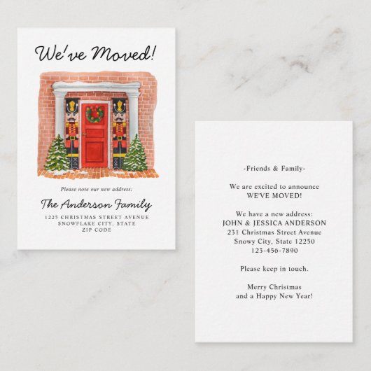 予算引っ越しましたドアナツクラッカーホリデームービング ノートカード (正面/裏面)