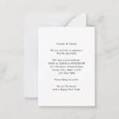 予算引っ越しましたドアナツクラッカーホリデームービング ノートカード (裏面)