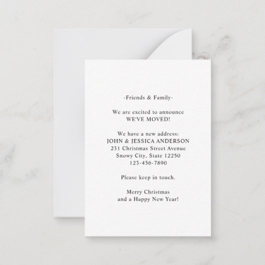 予算引っ越しましたドアナツクラッカーホリデームービング ノートカード (裏面)