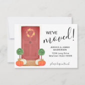 予算引っ越しましたドアパンプキンムービングカード ノートカード (正面)