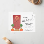 予算引っ越しましたドアパンプキンムービングカード ノートカード (正面/裏面インサイチュ)