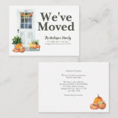 予算引っ越しましたドアパンプキン秋ムービングカード ノートカード (正面/裏面)