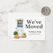 予算引っ越しましたドアパンプキン秋ムービングカード ノートカード (正面/裏面インサイチュ)