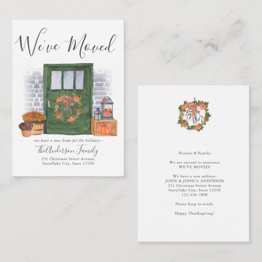 予算引っ越しましたパンプキンドア移動カード ノートカード (正面/裏面)