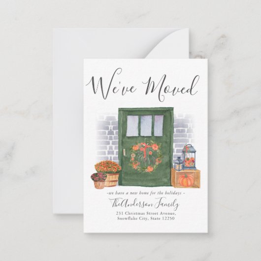 予算引っ越しましたパンプキンドア移動カード ノートカード (正面)