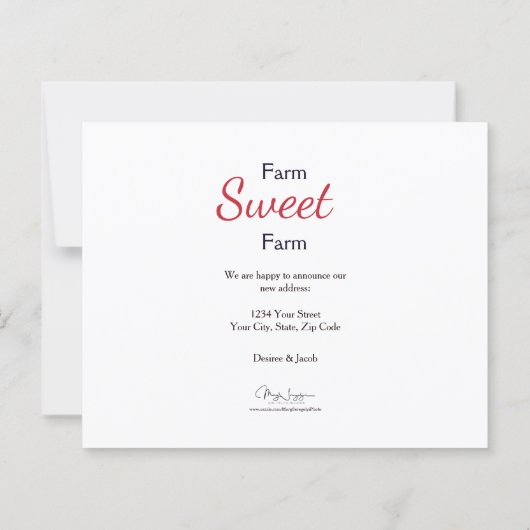 予算引っ越しましたファームトラクターレッドカントリー素朴 (裏面)