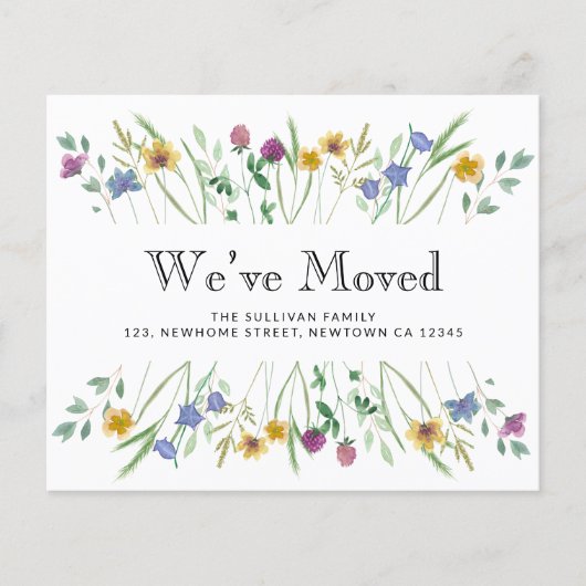 予算引っ越しましたフローラ移動案内カード (正面)