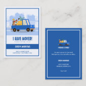 予算引っ越しましたブルーカーオンザロードムービング ノートカード (正面/裏面)