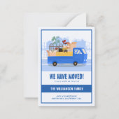 予算引っ越しましたブルートラックオンザロードムービング ノートカード (正面)