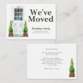 予算引っ越しましたホワイトドア植物移動カード ノートカード (正面/裏面)