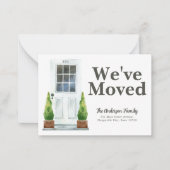 予算引っ越しましたホワイトドア植物移動カード ノートカード (正面)