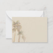 予算引っ越しましたヤシの木の動きのお知らせ ノートカード (裏面)