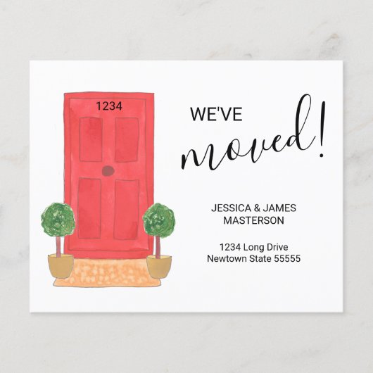 予算引っ越しましたレッドドアの発表カード (正面)